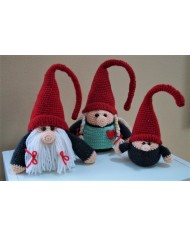 Famille de gnomes de noël en laine