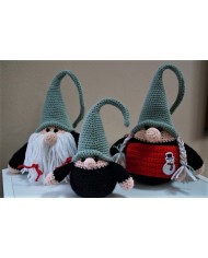 Famille de gnomes de noël en laine