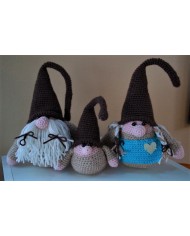 Famille de gnomes de noël en laine