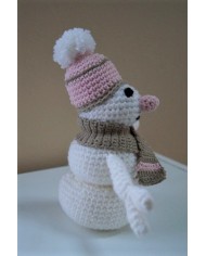 Doudou en laine - Bonhomme de neige