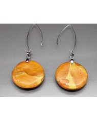 BOUCLE D'OREILLE ORANGE D'OR