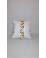 Bracelet Or/Blanc "Wave" - tissé main perles Miyuki