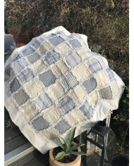 Patchwork "Rag quilt bleu"