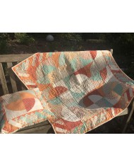 Patchwork "Quart de ronds" et son coussin