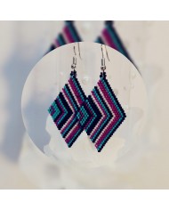 Boucles d'Oreilles "Disco" - Perles Miyuki tissées main