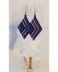 Boucles d'Oreilles "Disco" - Perles Miyuki tissées main