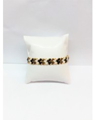 Bracelet "3 Chocolats"  - tissé main perles Miyuki  