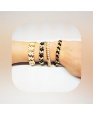 Bracelet "3 Chocolats"  - tissé main perles Miyuki  