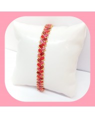Bracelet "Fruits rouges" - tissé main perles Miyuki