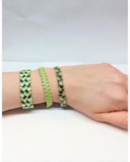 Bracelet vert "Jungle" - tissé main perles Miyuki