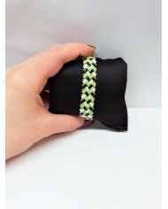 Bracelet vert "Jungle" - tissé main perles Miyuki