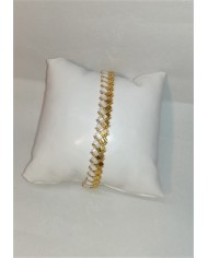 Bracelet Or/Blanc "Wedding" - tissé main perles Miyuki