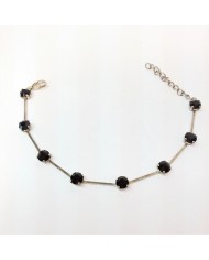 Serti bracelet SS29 espacé noir