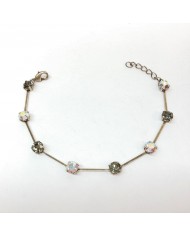 Serti bracelet SS29 espacé gris et blanc