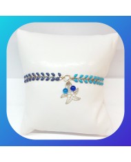 Bracelet épi aux couleurs bleu 2 tons
