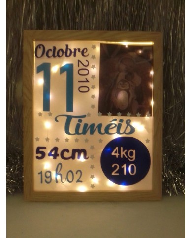 cadre lumineux : un souvenir de naissance à personnaliser