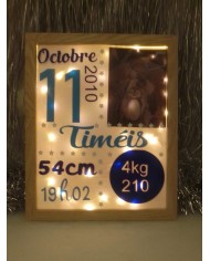 cadre lumineux : un souvenir de naissance à personnaliser